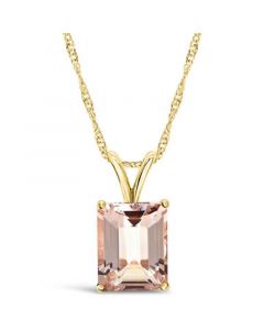 Morganite (3 ct. t.w.) Pendant Necklace in 14K Yellow Gold