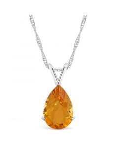 Citrine (2-3/4 ct. t.w.) Pendant Necklace in 14K White Gold