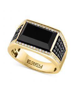 EFFY® Men's Onyx & Diamond (3/4 ct. t.w.) Ring in 14k Gold