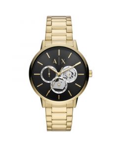 Men's Multifunction Gold-Tone Stainless Steel Bracelet Watch, 42mm