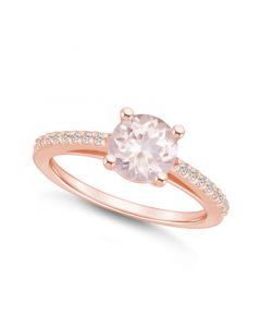 Morganite (1-1/4 ct. t.w.) and Diamond (1/6 ct. t.w.) Ring in 14K Rose Gold