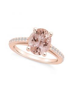 Morganite (2-1/2 ct. t.w.) and Diamond (1/4 ct. t.w.) Ring in 14K Rose Gold