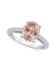 Morganite (2-1/2 ct. t.w.) and Diamond (1/4 ct. t.w.) Ring in 14K White Gold