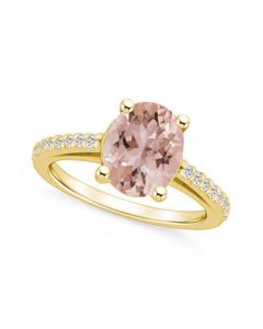 Morganite (2-1/2 ct. t.w.) and Diamond (1/4 ct. t.w.) Ring in 14K Yellow Gold