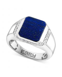 EFFY® Men's Lapiz Lazuli & White Sapphire (1/2 ct. t.w.) Ring in Sterling Silver