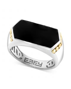 EFFY® Men's Onyx Two-Tone Ring in Sterling Silver & 14k Gold-Plate