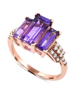 Amethyst (3-1/4 ct. t.w.) & Diamond (1/5 ct. t.w.) in 14k Rose Gold