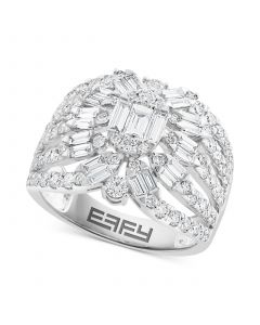 EFFY® Diamond Baguette & Round Cluster Ring (1-5/8 ct. t.w.) in 14K White Gold