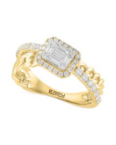 EFFY® Diamond Baguette Cluster Crossover Ring (5/8 ct. t.w.) in 14k Gold