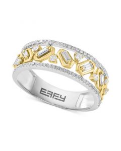 EFFY® Diamond Openwork Ring (3/8 ct. t.w.) in 14k White Gold & Yellow Gold