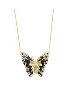 EFFY® Black Diamond (1-1/5 ct. t.w.) & White Diamond (1-1/2 ct. t.w.) Butterfly 18" Pendant Necklace in 14k Gold