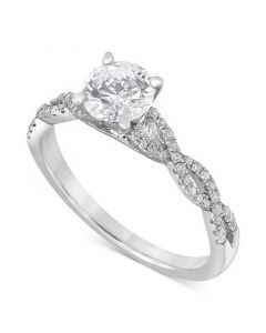 Diamond Twist Engagement Ring (1 ct. t.w.) in 14k White Gold