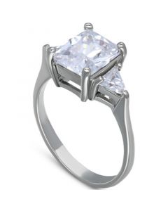 Cubic Zirconia Octagon Promise Ring in Sterling Silver, Created for Macy's