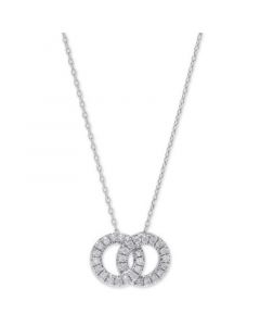 Diamond Interlocking Circle 18" Pendant Necklace (1/3 ct. t.w.) in 14k White ,Yellow or Rose Gold