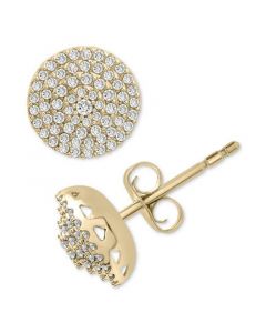 Diamond Circle Stud Earrings (1/2 ct. t.w.) in 14k Gold, Created for Macy's