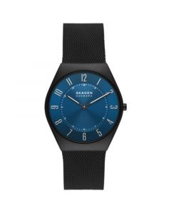 Men's Grenen Ultra Slim Midnight 50% Recycled Stainless Steel Mesh Watch 37mm