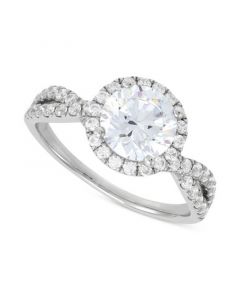 IGI Certified Lab Grown Diamond Halo Engagement Ring (2 ct. t.w.) in 14k White Gold