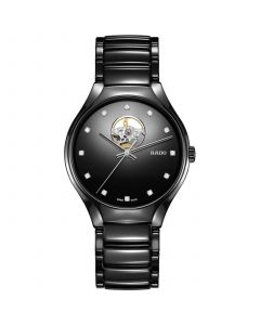 Unisex Swiss Automatic True Secret Diamond (1/8 ct. t.w.) Black Ceramic Bracelet Watch 40mm