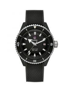 Men's Swiss Automatic Captain Cook Diver Black Rubber Bracelet Watch 43mm