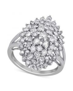 Diamond Openwork Cluster Statement Ring (2 ct. t.w.) in 10k White Gold