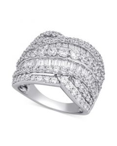 Diamond Multirow Statement Ring (3 ct. t.w.) in 10k White Gold