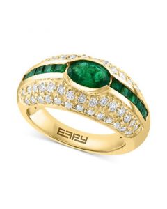 EFFY® Emerald (1-1/3 ct. t.w.) & Diamond (3/4 ct. t.w.) Ring in 14k Gold