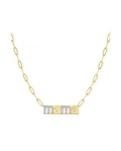 Diamond Mama 18" Pendant Necklace (1/10 ct. t.w.) in 14k Gold-Plated Sterling Silver