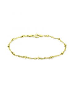 Beaded Singapore Link Chain Bracelet in 18k Gold-Plated Sterling Silver, Created for Macy's