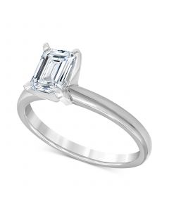 Diamond Emerald-Cut Solitaire Engagement Ring (1 ct. t.w.) in 14k White Gold