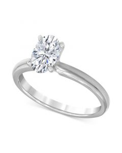 Diamond Oval-Cut Solitaire Engagement Ring (1 ct. t.w.) in 14k White Gold