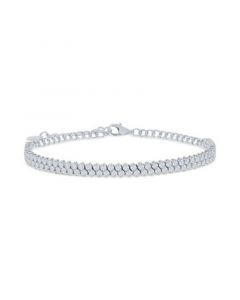 Diamond Double Row Tennis Bracelet (3 ct. t.w.) in 14k White Gold