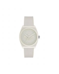 Unisex Three Hand Project Two White Resin Strap Watch 38mm