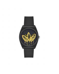 Unisex Three Hand Project Two Black Resin Strap Watch 38mm