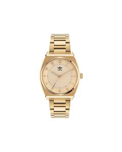 Unisex Three Hand Code Two Gold-Tone Stainless Steel Bracelet Watch 38mm