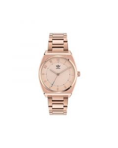 Unisex Three Hand Code Two Rose Gold-Tone Stainless Steel Bracelet Watch 38mm