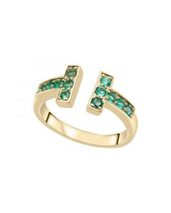 Emerald Ring Set in 14K Yellow Gold Over Sterling Silver