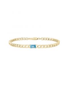 Blue Topaz Bracelet in 14K Yellow Gold Over Sterling Silver