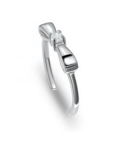 Cubic Zirconia Bow Sterling Silver Toe Ring