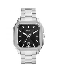 Men's Inscription Silver-Tone Stainless Steel Bracelet Watch, 42mm