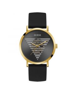 Men's Gold-tone Black Silicone Strap Watch 44mm