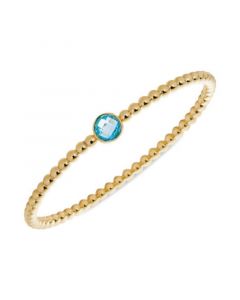 Swiss Blue Topaz Bead Bangle Bracelet (2-1/4 ct. t.w.) in 14k Gold-Plated Sterling Silver