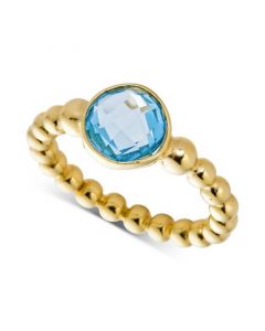 Swiss Blue Topaz Bead Ring (2-1/4 ct. t.w.) in 14k Gold-Plated Sterling Silver