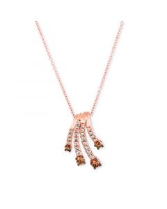 Nude Diamonds (1/4 ct. t.w.) & Chocolate Diamond (1/4 ct. t.w.) Fanned 18" Pendant Necklace in 14k Rose Gold