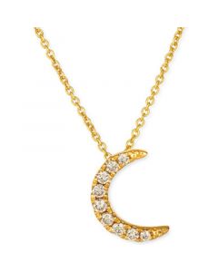 Nude Diamond Crescent Moon 18" Pendant Necklace (1/10 ct. t.w.) in 14k Gold