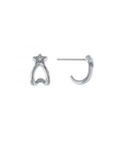 Clear Cubic Zirconia Post Star Earrings