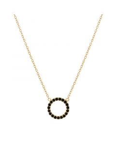 Black Spinel Open Circle Necklace