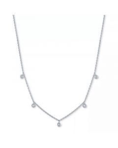 Diamond Accent Dangle Necklace in Sterling Silver or 14k Gold-Plated Sterling Silver, 16" + 2" extender