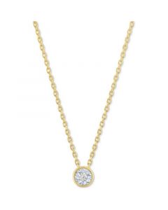 Diamond Accent Pendant Necklace in 14k Gold-Plated Sterling Silver, 16" + 2" extender