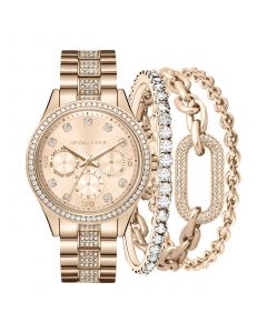 Women's Rose Gold-Tone Metal Alloy Bracelet Watch 40mm Gift Set