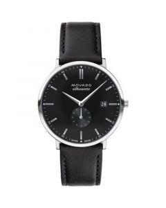 Men's Heritage Black Genuine Leather Strap Watch 40mm